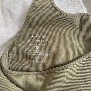 SET ACTIVE X MADELYN CLINE SCUPLTFLEX HALTER BRA - SEA GRASS